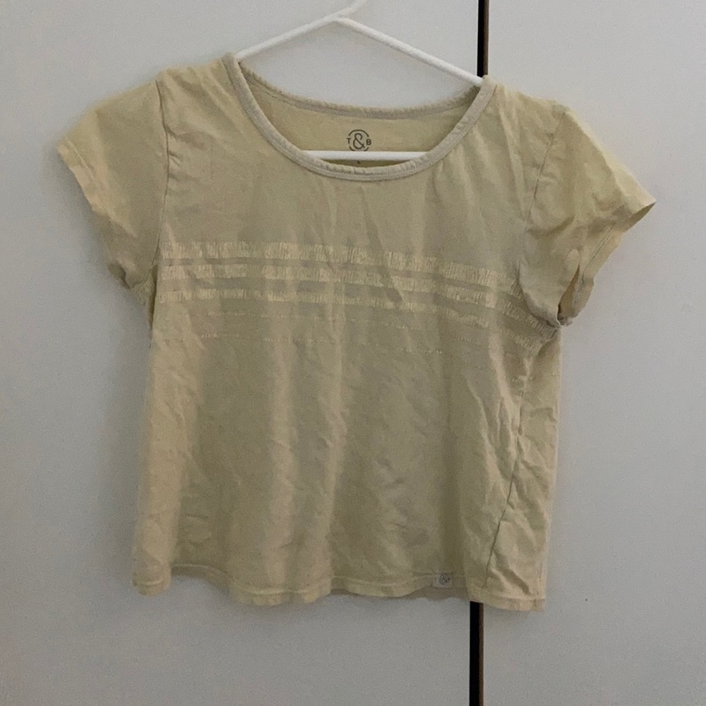 Yellow striped basic tee